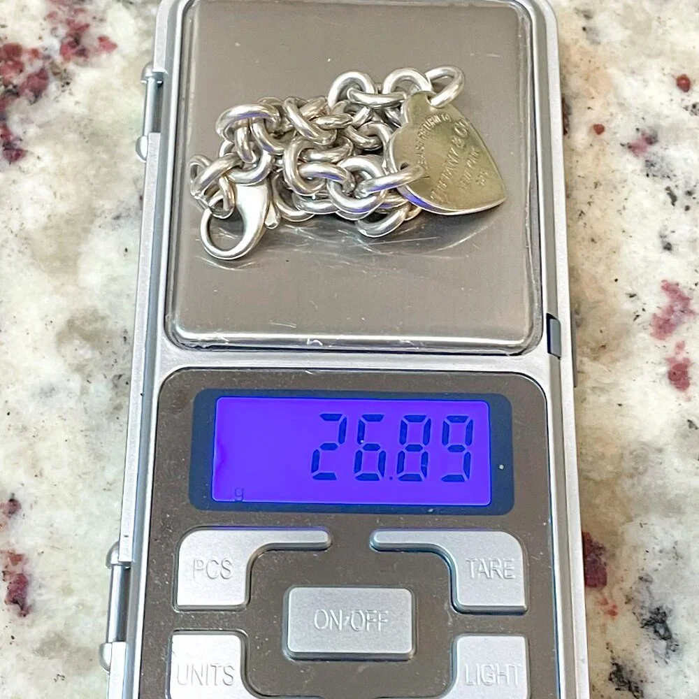 Tiffany & Co. Return to Tiffany Heart Charm Bracelet Sterling Silver 7.5" W/ Box - Picture 12 of 12